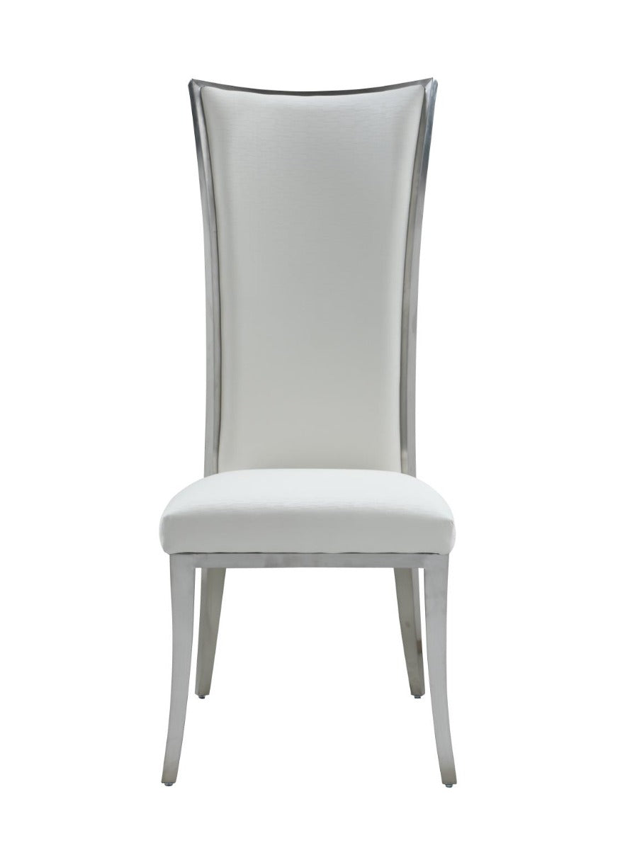 Chintly Isabel High Back Side Chair, White