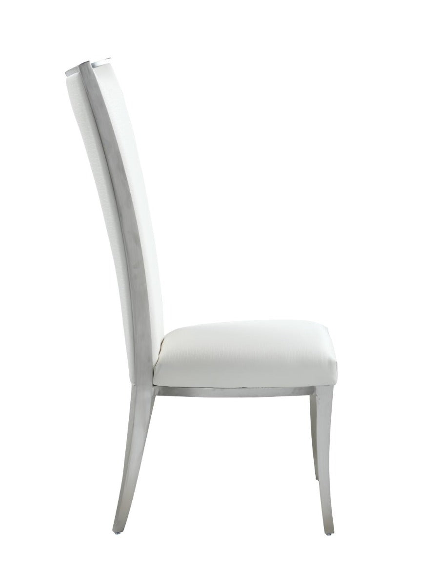 Chintly Isabel High Back Side Chair, White