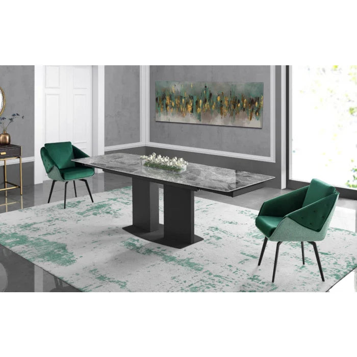 Jess Armchair in Green Velvet, Black Frame | Creative Furniture
