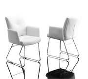 Cyprus Armchair, Upholstered with White Faux Leather, Chrome Frame| Creative Furniture