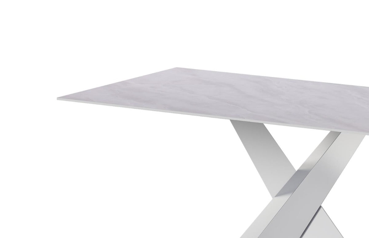 Chintaly Jennifer Sintered Stone Top Table with Steel Base