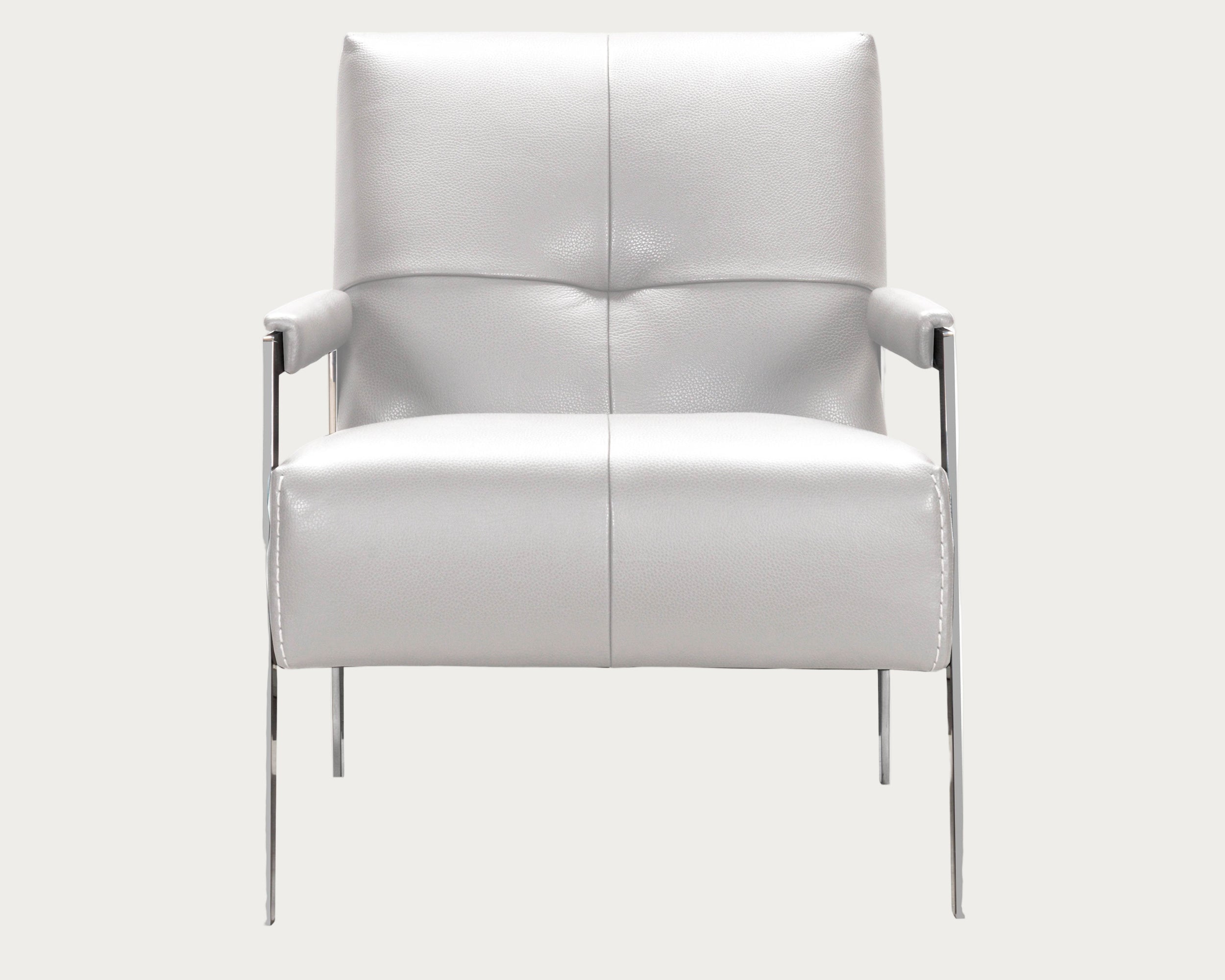 J&M I765 Armchair in Light Grey Leather