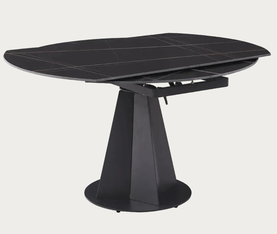 Jocelyn black extendable dining table 