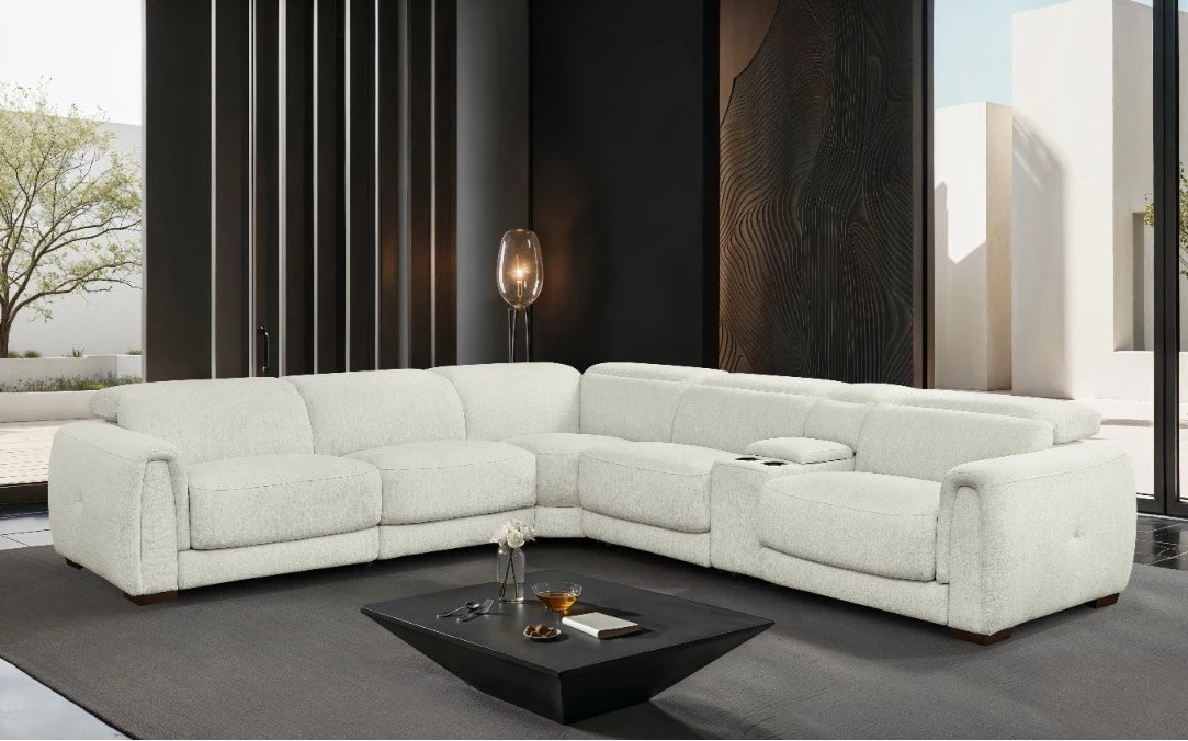 Jovan 6-Piece Modern Reclining Sectional Sofa – Birch Fabric | Creative Furniture