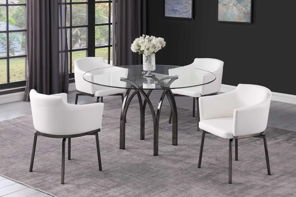 Chintaly Dusty Modern Armchair with Graphite Base