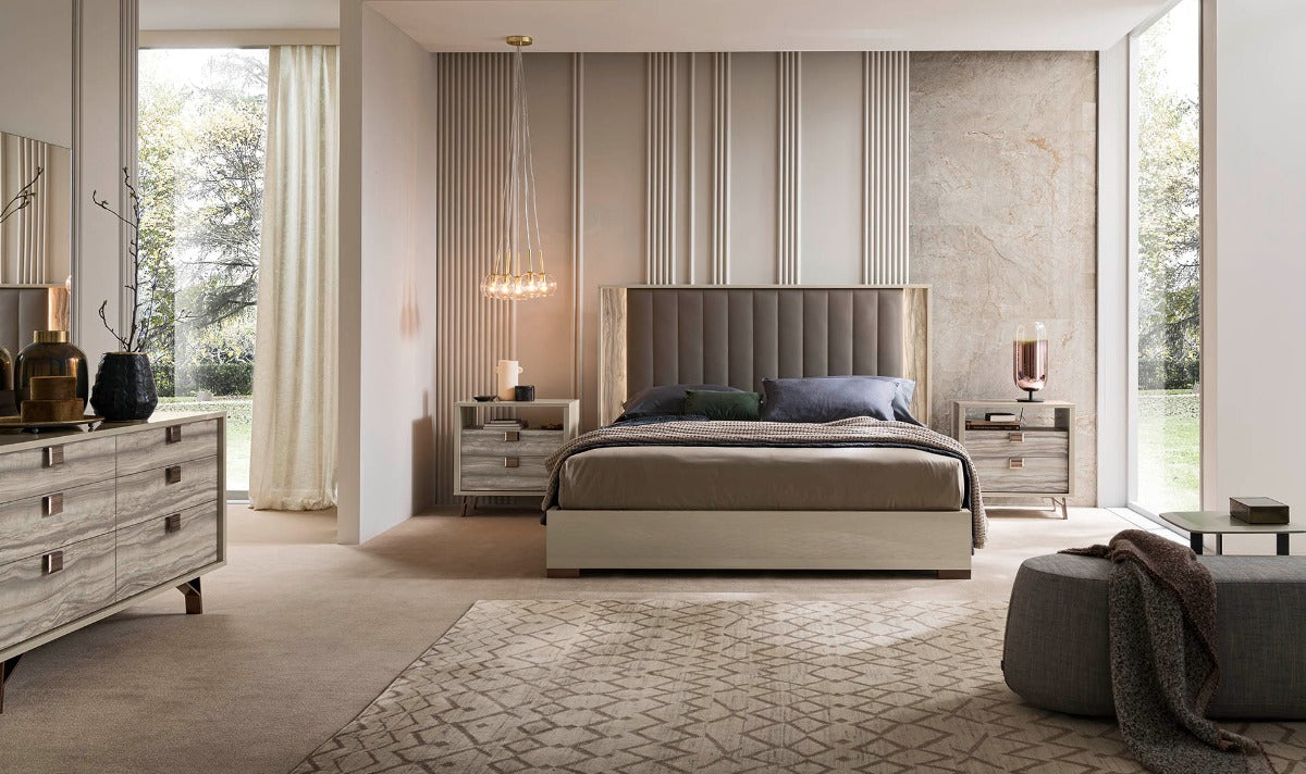 Jupiter Platform Bed with Upholstered Headboard