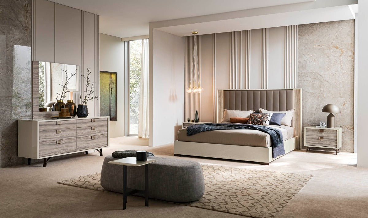 Jupiter Platform Bed with Upholstered Headboard