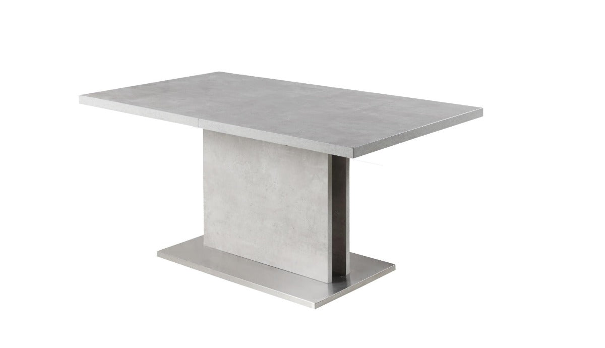 Chintaly Kalinda Carina 5 Piece - Grey Contemporary Dining Set with Extendable Table & Cantilever Chairs