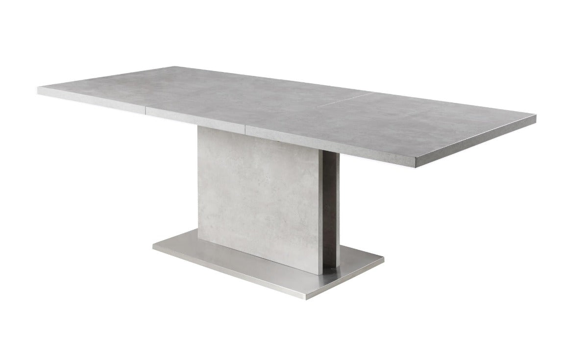 Chintaly Kalinda Carina 5 Piece - Grey Contemporary Dining Set with Extendable Table & Cantilever Chairs