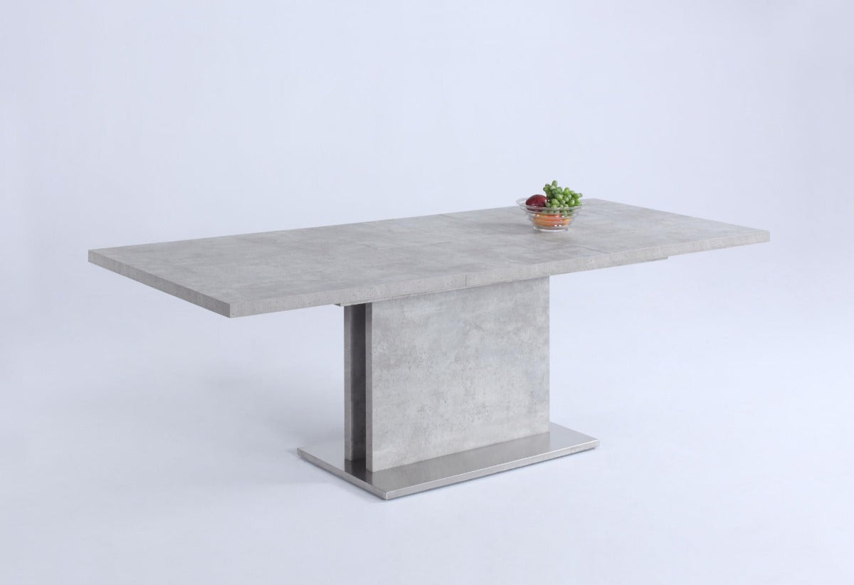 Chintaly Kalinda Carina 5 Piece - Grey Contemporary Dining Set with Extendable Table & Cantilever Chairs
