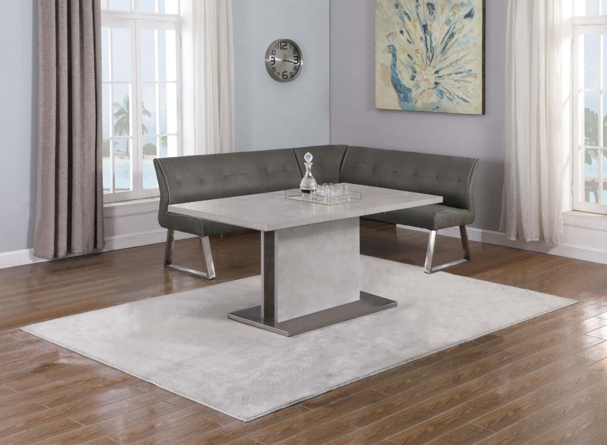 Chintaly Kalinda 2 Piece Contemporary Dining Set with Extendable Table and Nook