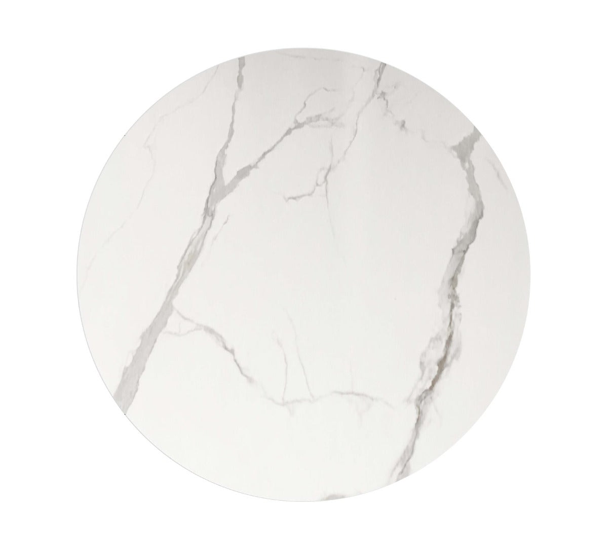 Chintaly Kamila Contemporary Marbleized Sintered Stone Top Dining Table with Steel Base