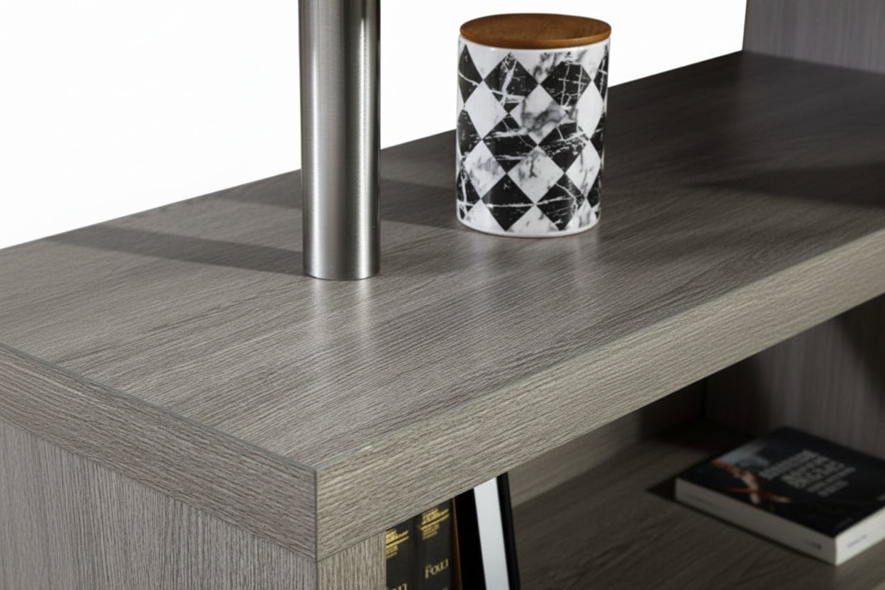 KD002 Office Desk with Tall Shelves, Grey