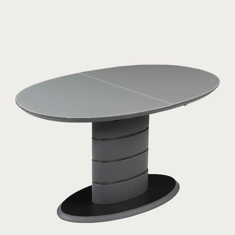 Kendra gray round table with a unique design.