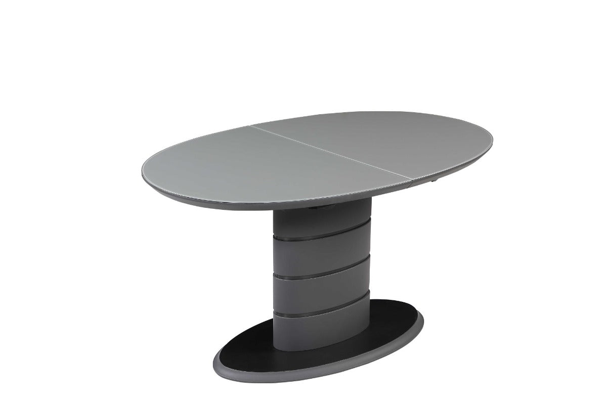 Chintaly Kendra Contemporary Extendable Dining Table with Art Deco Strip Base