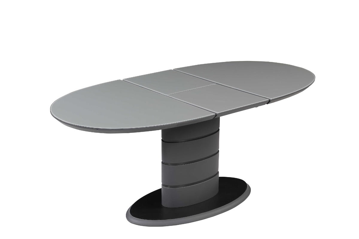 Chintaly Kendra Contemporary Extendable Dining Table with Art Deco Strip Base