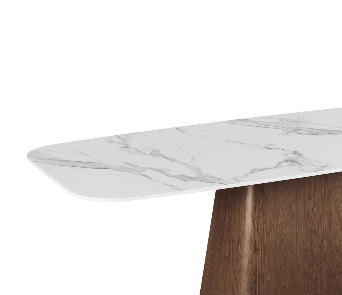 Chintaly Kenza Modern Marbleized Sintered Stone Top Table & Solid Wood Chairs