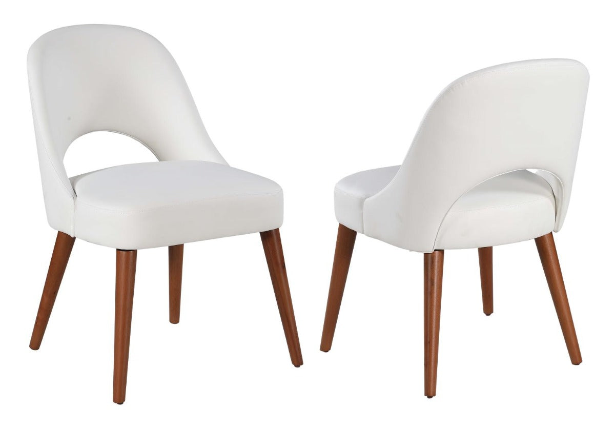 Chintaly Kenza Modern Marbleized Sintered Stone Top Table & Wooden Legged Chairs