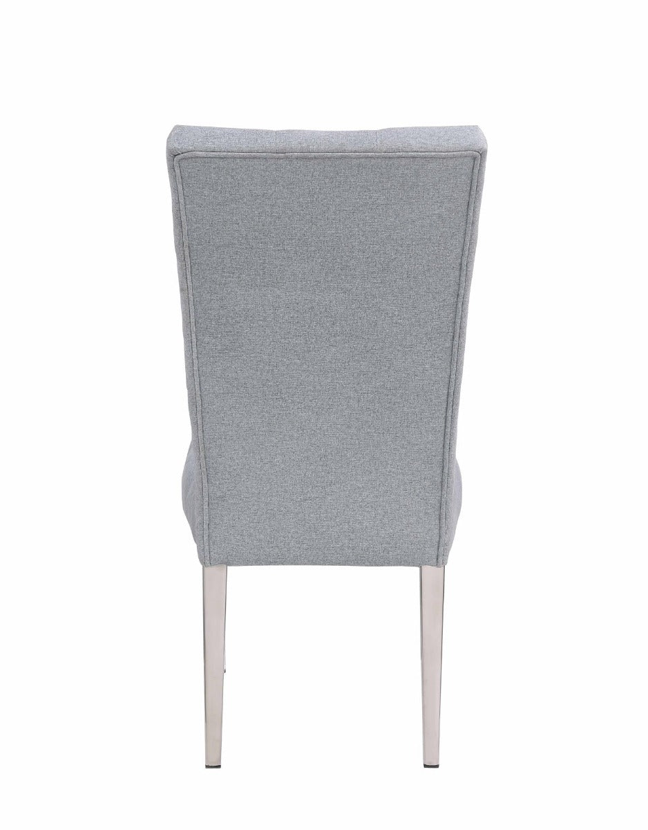 Chintaly Kerry Button Tufted Back Side Chair with Steel Legs