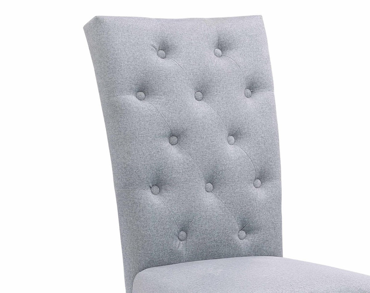 Chintaly Kerry Button Tufted Back Side Chair with Steel Legs