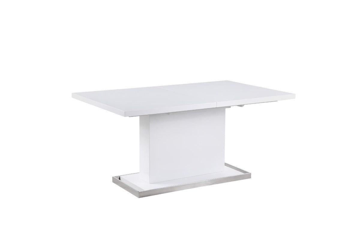 Chintaly Krista Modern Extendable Gloss White Dining Table