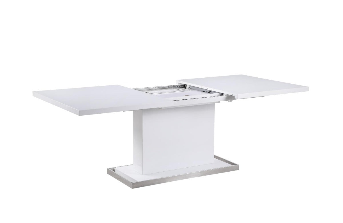 Chintaly Krista Modern Extendable Gloss White Dining Table
