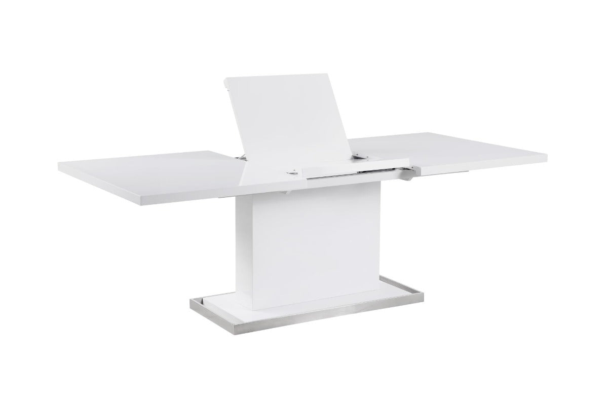 Chintaly Krista Modern Extendable Gloss White Dining Table