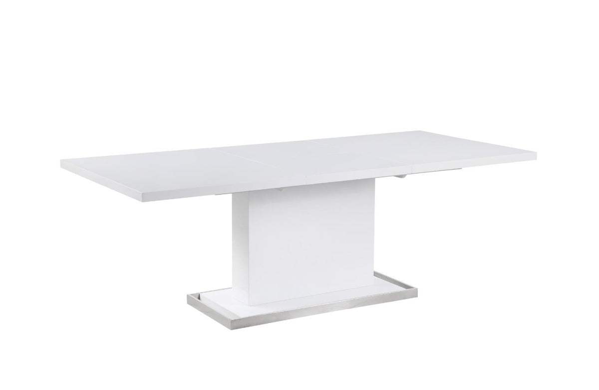 Chintaly Krista Modern Extendable Gloss White Dining Table