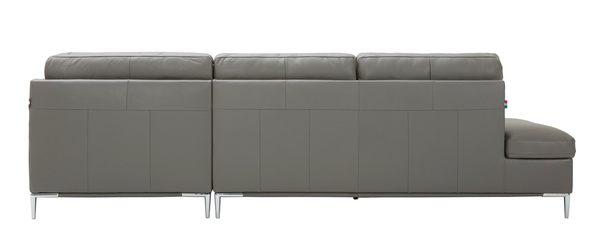 J & M Leonardo Leather Sectional with Storage, Gray