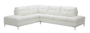 J & M Leonardo Leather Sectional with Storage, White