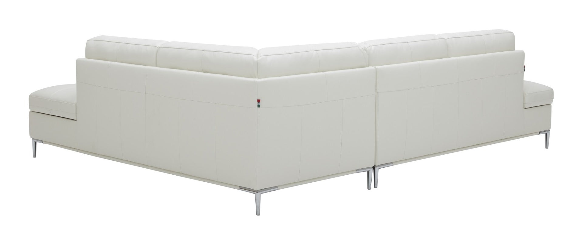 J & M Leonardo Leather Sectional with Storage, White
