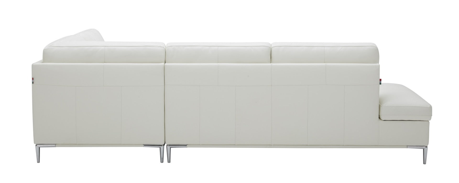 J & M Leonardo Leather Sectional with Storage, White