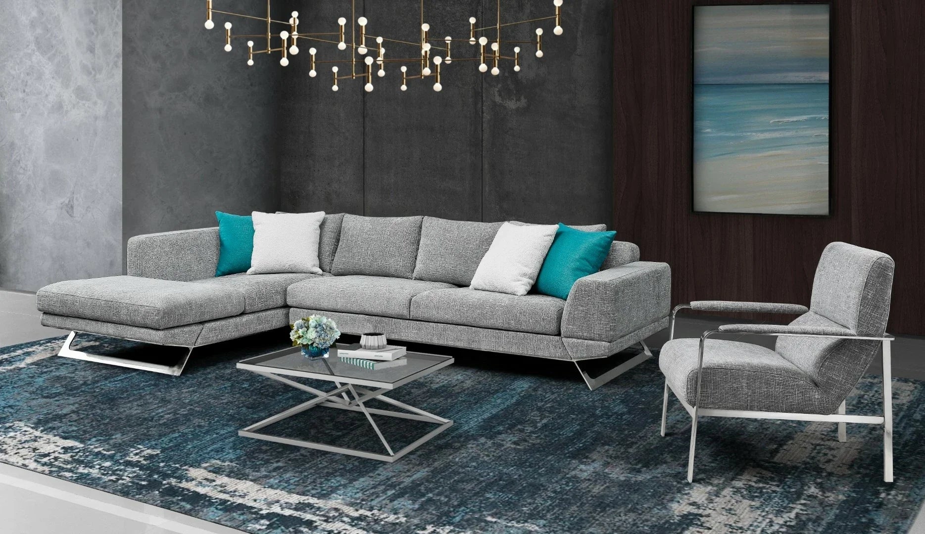 Lia Accent Chair, Light Gray