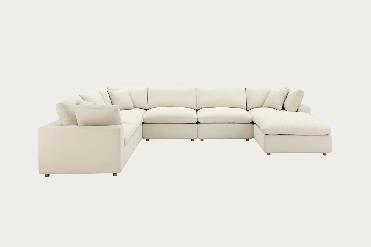 Modway Commix Down Filled Overstuffed 7-Piece Sectional Sofa