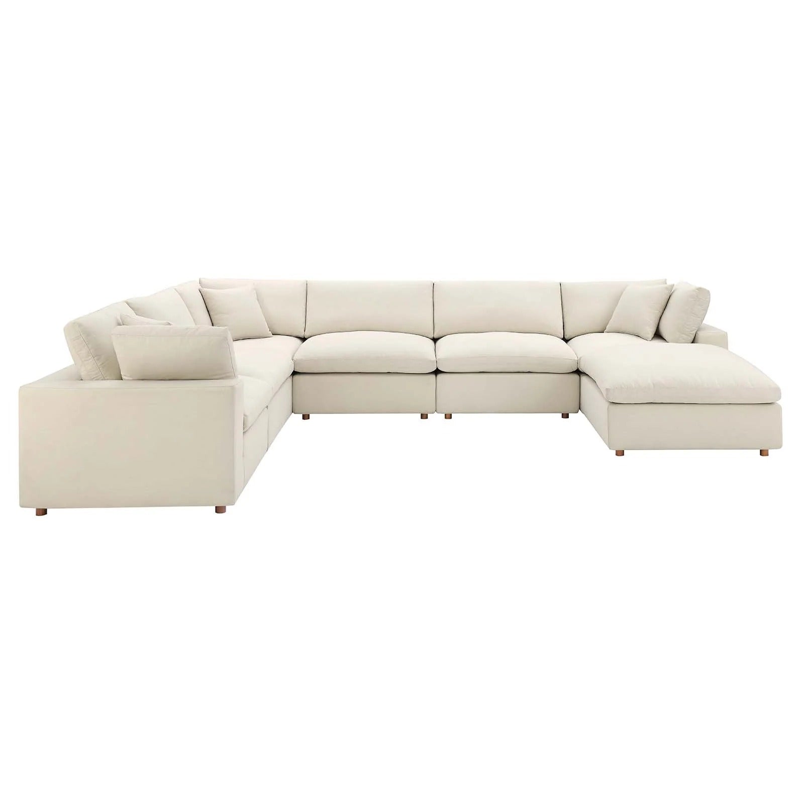 Modway Commix Down Filled Overstuffed 7-Piece Sectional Sofa
