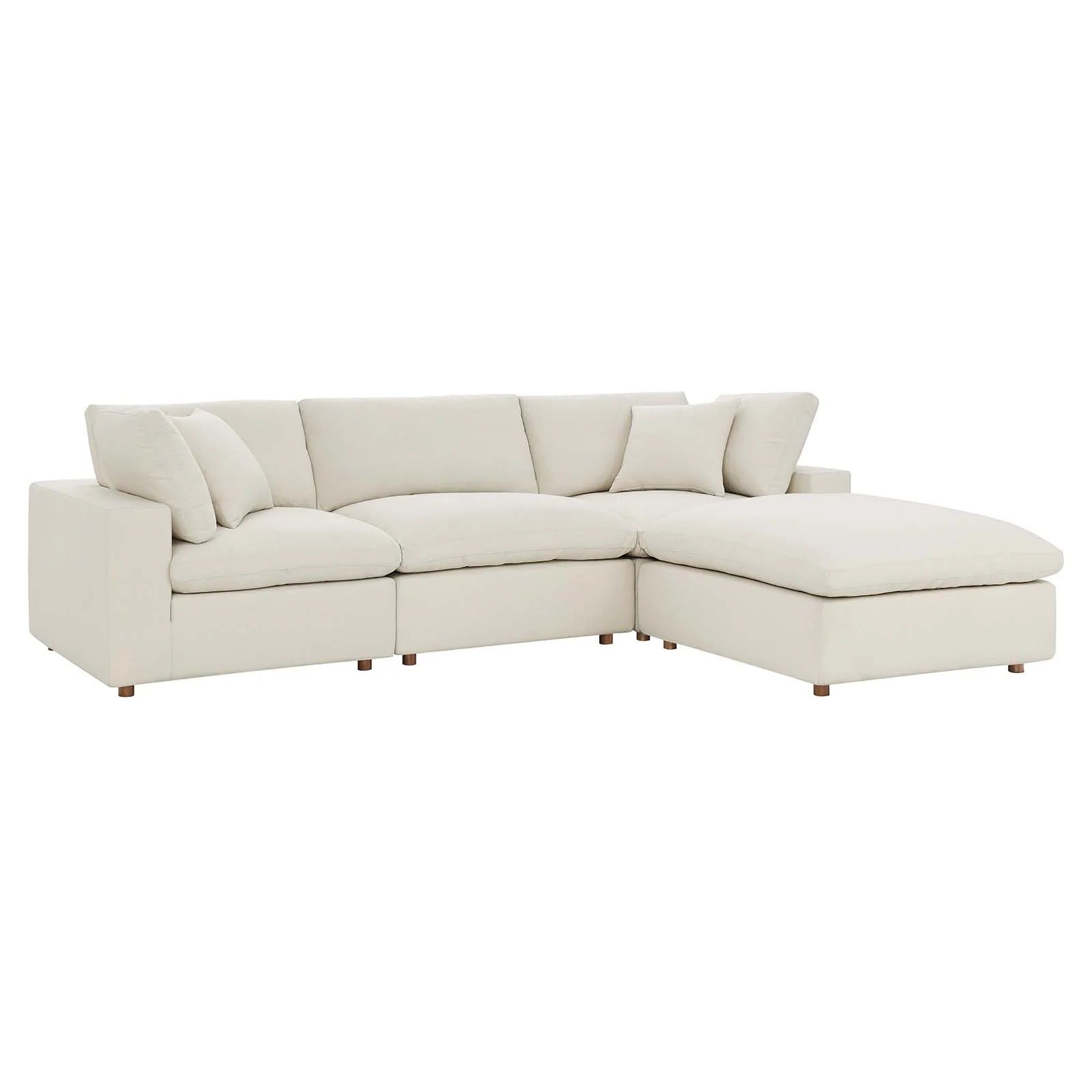 Modway Commix Down Filled Overstuffed 4 Piece Sectional Sofa Set
