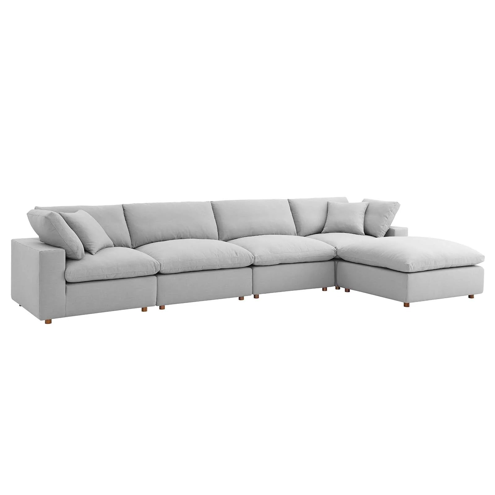 Modway Commix Down Filled Overstuffed 5 Piece Sectional Sofa Set