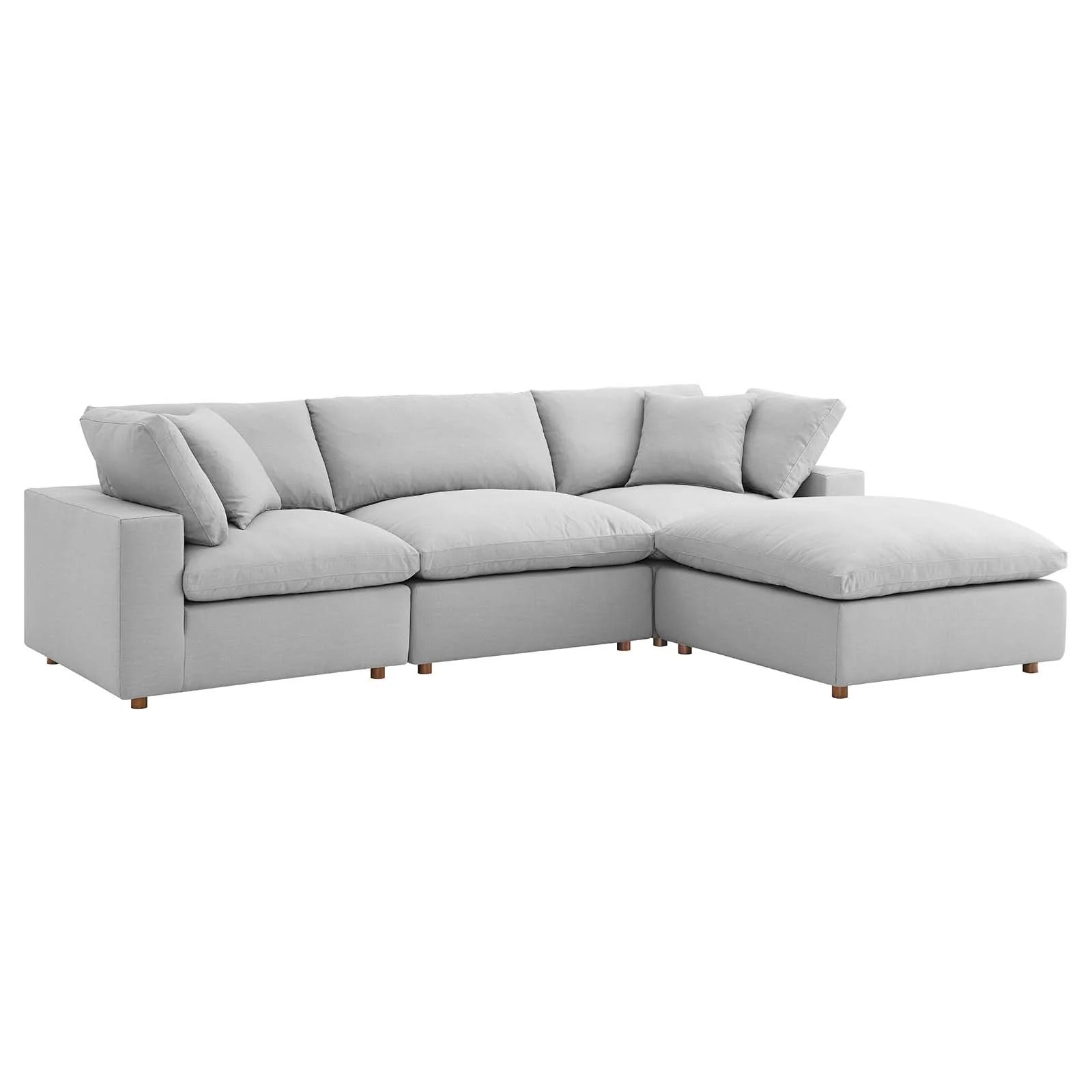 Modway Commix Down Filled Overstuffed 4 Piece Sectional Sofa Set