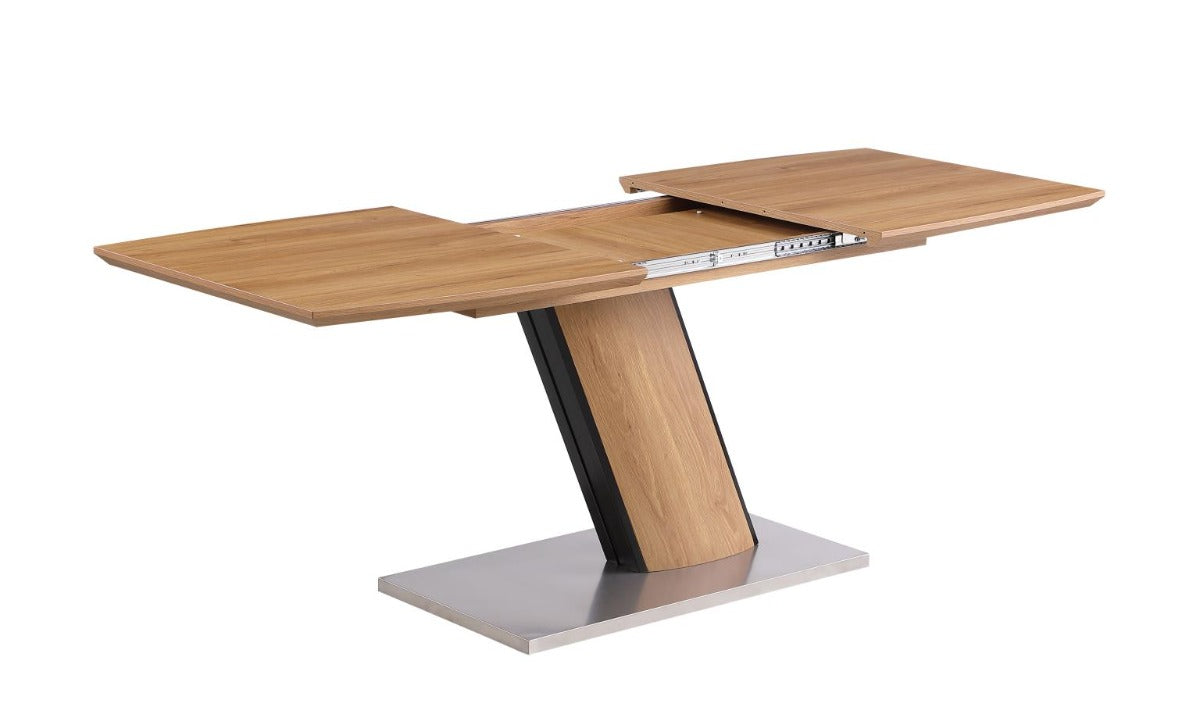 Chintaly Lillian 3-Piece Modern Wooden Dining Set with Extendable Table, Nook, and Bench