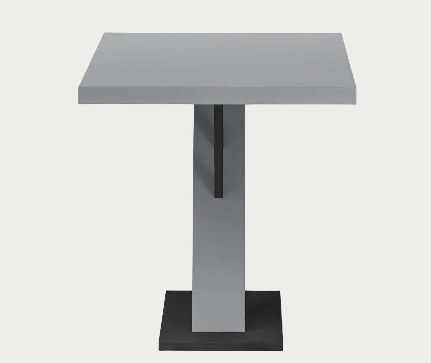 Linden gray table with black legs on a white background