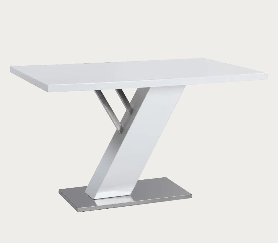 Linden white dining table with a modern design