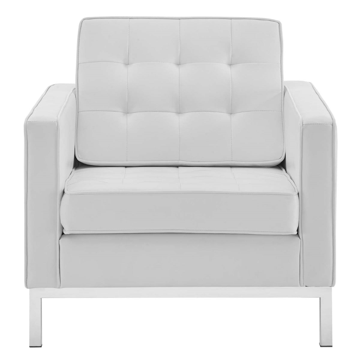 Modway Loft Tufted Upholstered Faux Leather Armchair