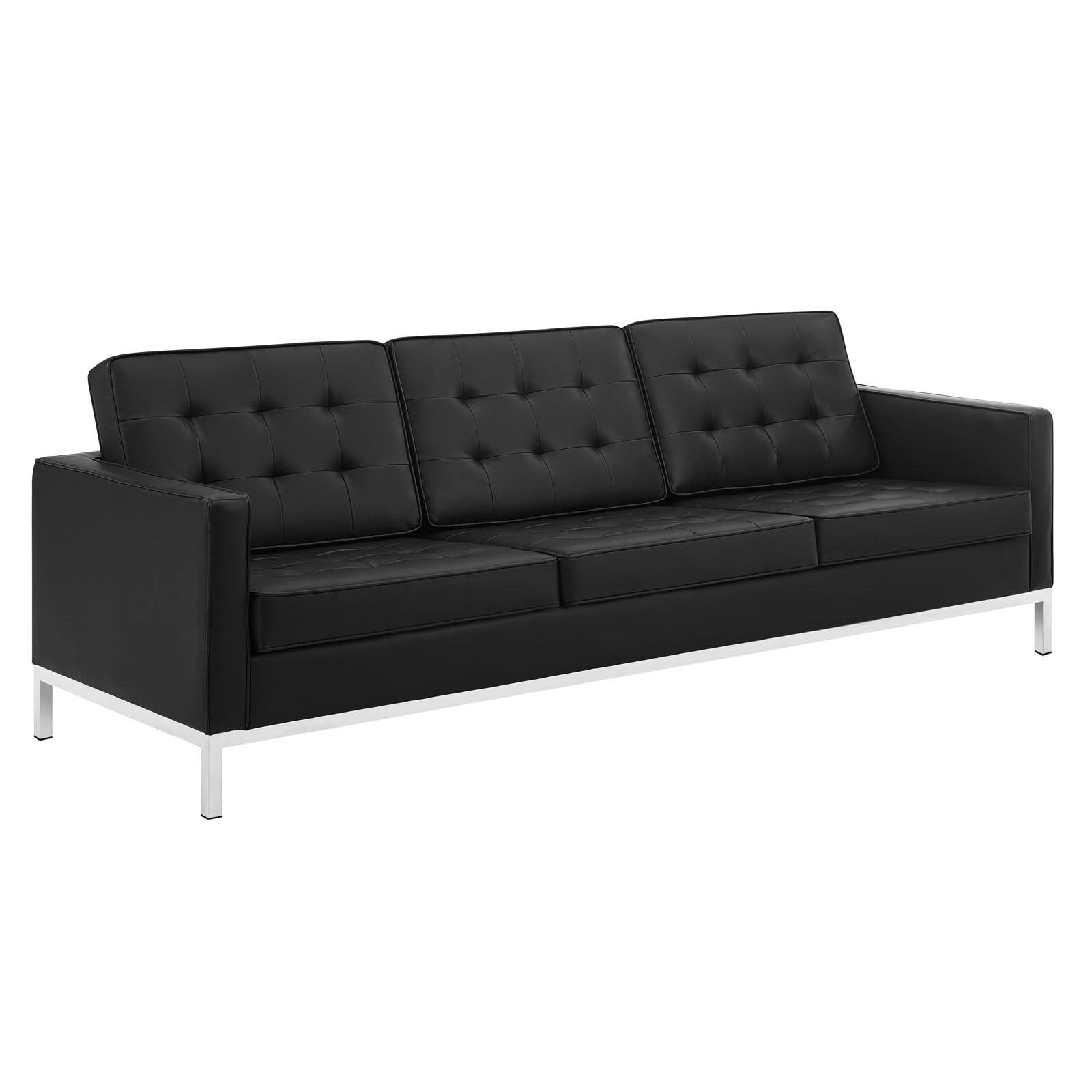 Modway Loft Tufted Upholstered Faux Leather Sofa