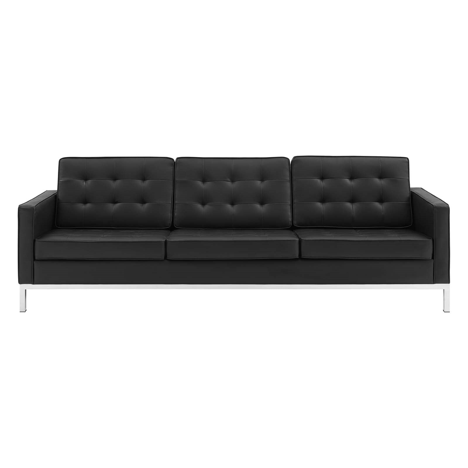 Modway Loft Tufted Upholstered Faux Leather Sofa