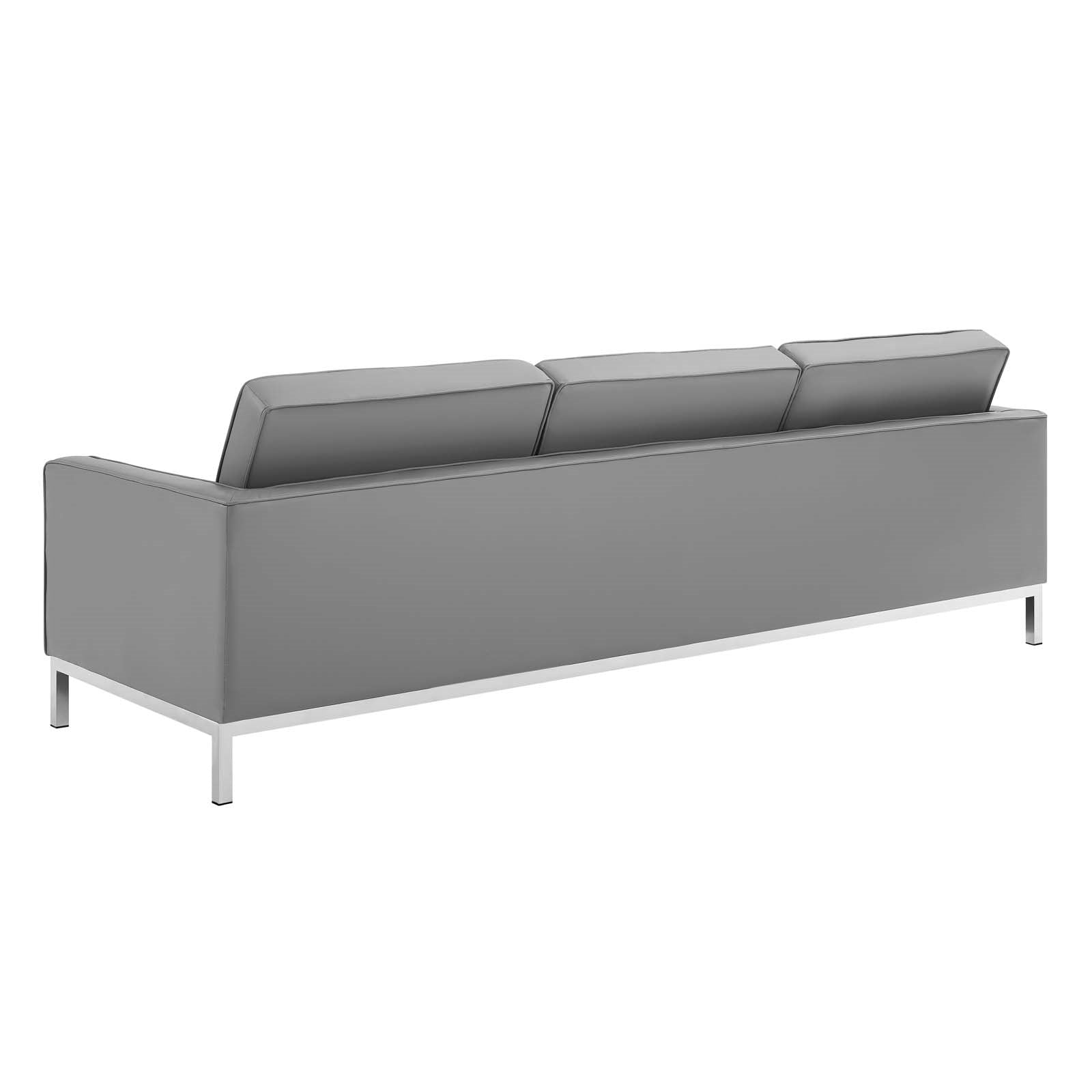 Modway Loft Tufted Upholstered Faux Leather Sofa