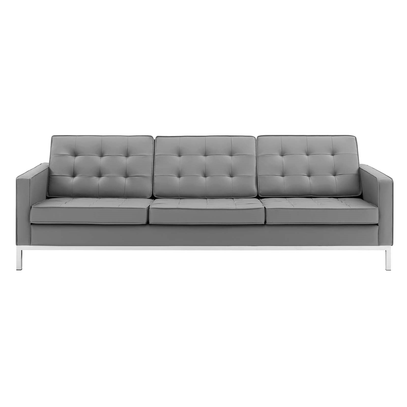 Modway Loft Tufted Upholstered Faux Leather Sofa