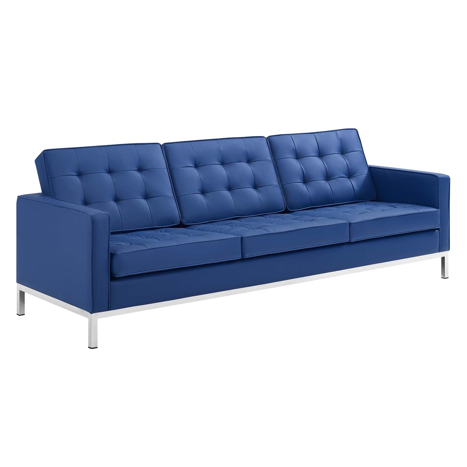 Modway Loft Tufted Upholstered Faux Leather Sofa