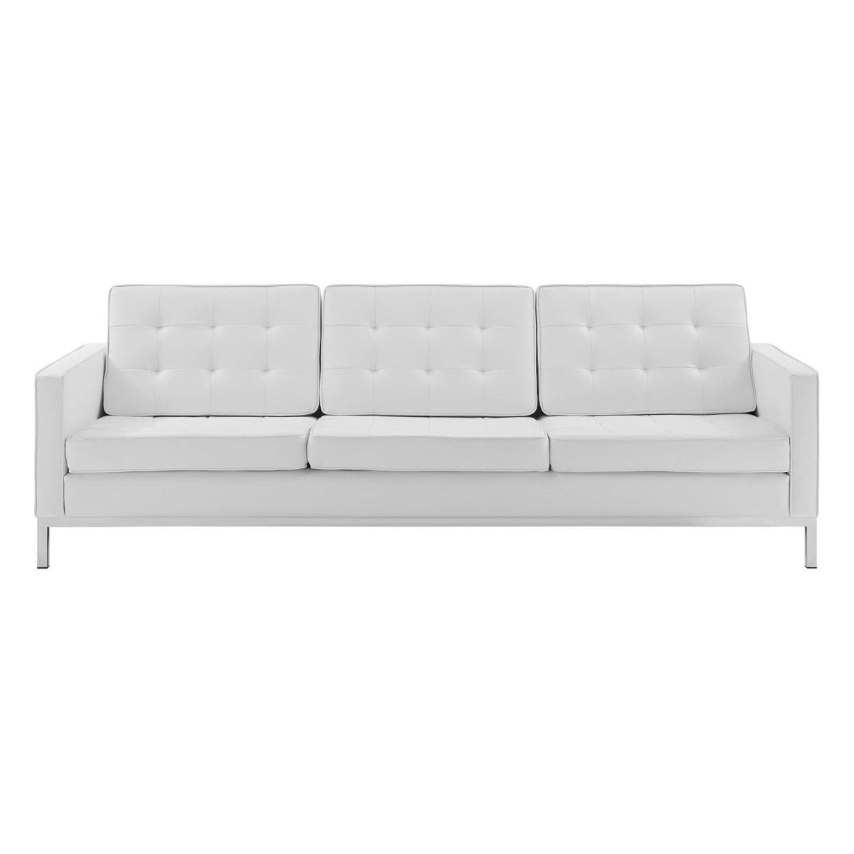 Modway Loft Tufted Upholstered Faux Leather Sofa