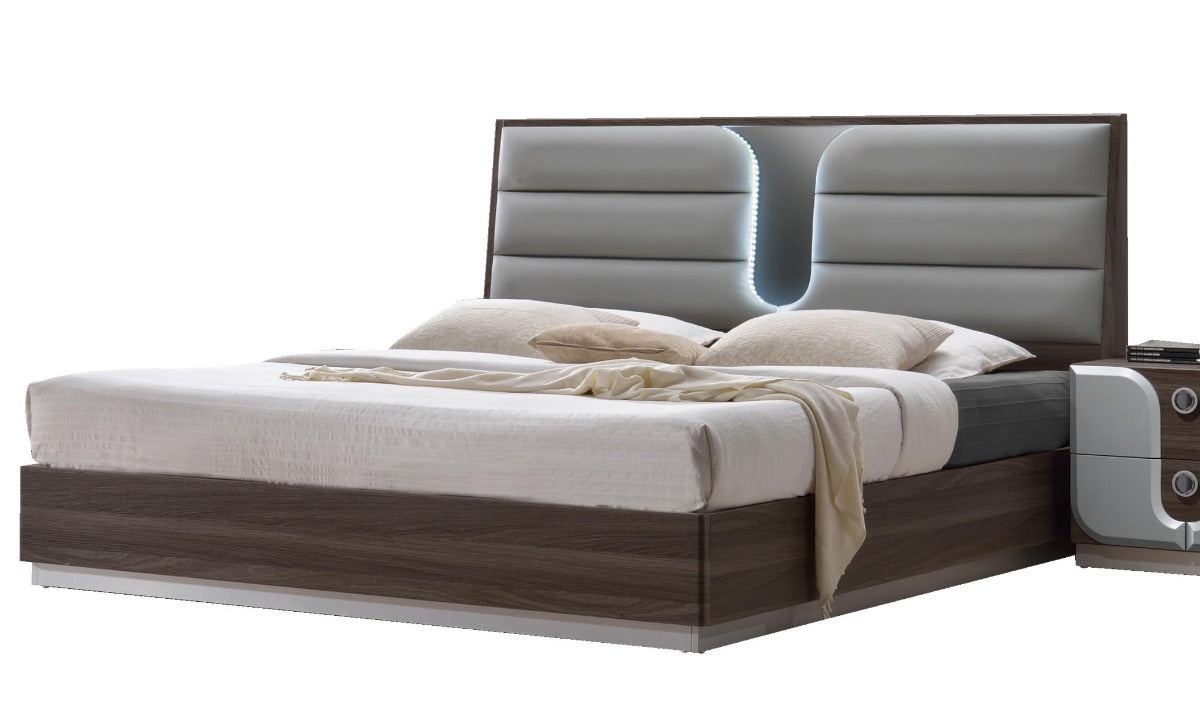 Chintaly London Queen Bed with Headboard LED Lighting