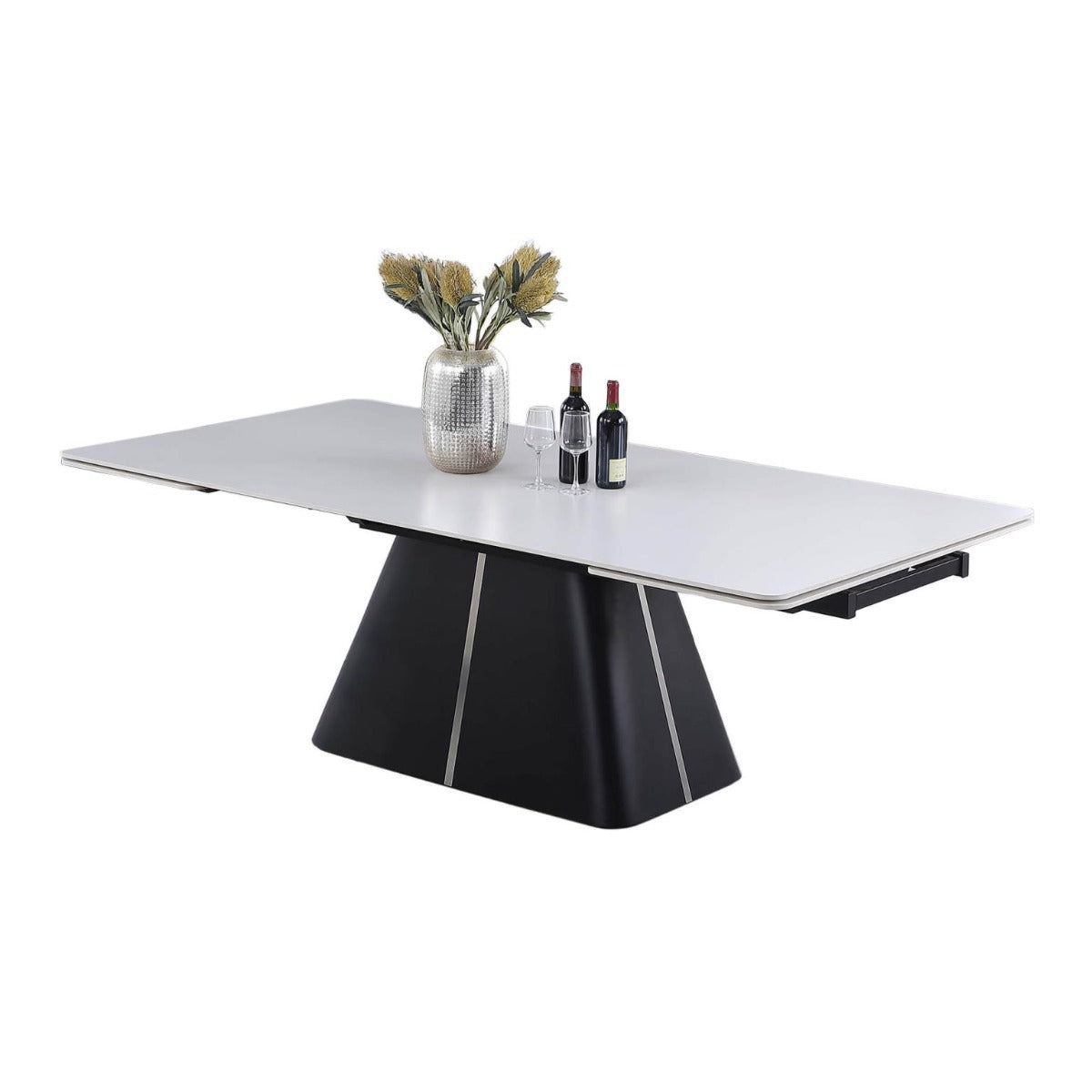 Chintaly Mabel Contemporary Dining Set with Extendable Table & Motion Back Chairs